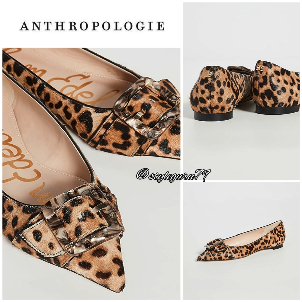 NIB, Anthropologie, SAM EDELMAN SONJA Flats in CHEETAH PRINT